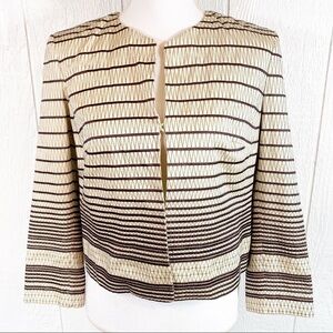 Talbots Tan and Brown Blazer Jacket 8 Petite